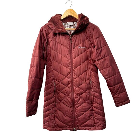 NEW! Columbia S Heavenly Long Hooded Puffer Jacket $160 Waterproof Winter Coat - Picture 2 of 14